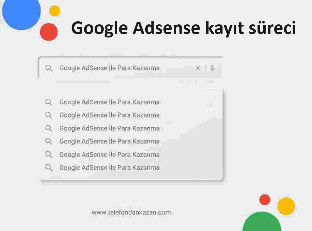 Google Adsense kayıt süreci 